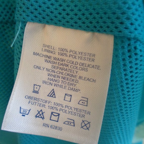 Lands End Windbreaker Jacket Lightweight Two Tone Full Front Zip - Picture 7 of 10